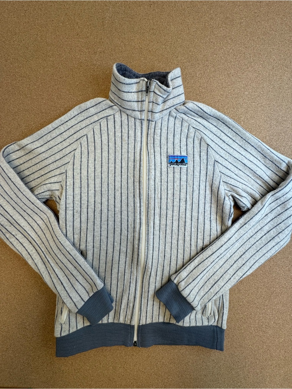 Patagonia Quilt again W's Striped jacket sweater full zip Wool blend size M